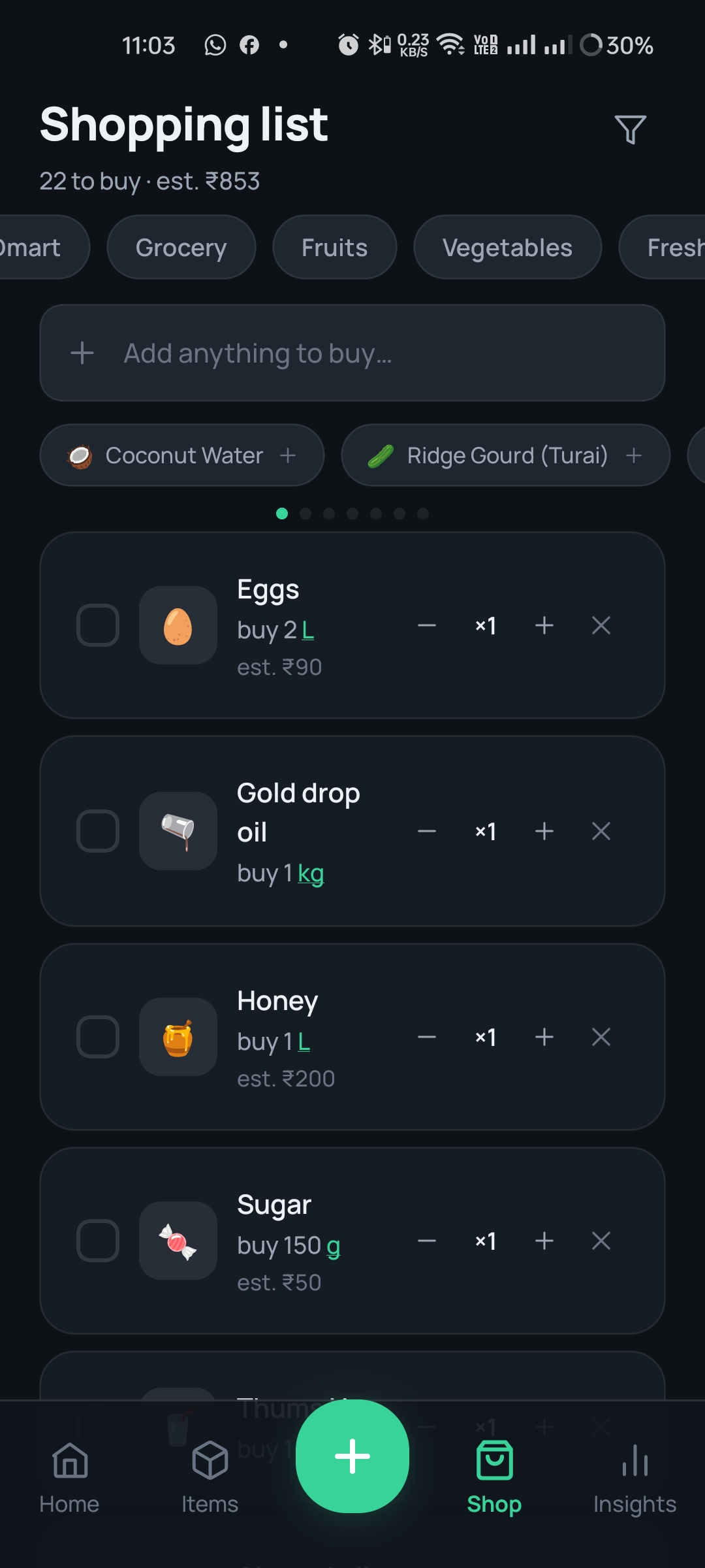 Shopping list